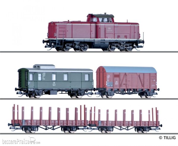 tillig tt 01213 digitales starter set diesellokomotive v 10010 mit digital decoder und vier gueterwagen epoche iii