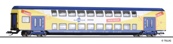 tillig tt 16808 doppelstockwagen 2 klasse der metronom eisenbahngesellschaft mbh epoche vi