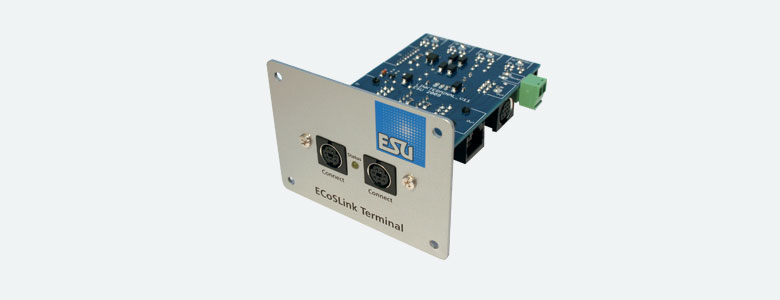 ESU 50099 ECoSLink Terminal Busverteilerplatte 6 Connect Buchsen mit 09m Kabel