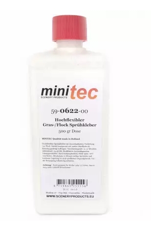 MiniTec 59 0622 00 Hochflexibler Grasflock Spruehkleber in 500g Spruehflasche