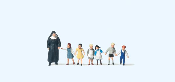 Preiser TT 75029 Nonne mit Kindern Set mit 6 Figuren