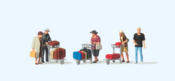Preiser TT 75033 Reisende mit Kofferkulis Set mit 4 Figuren